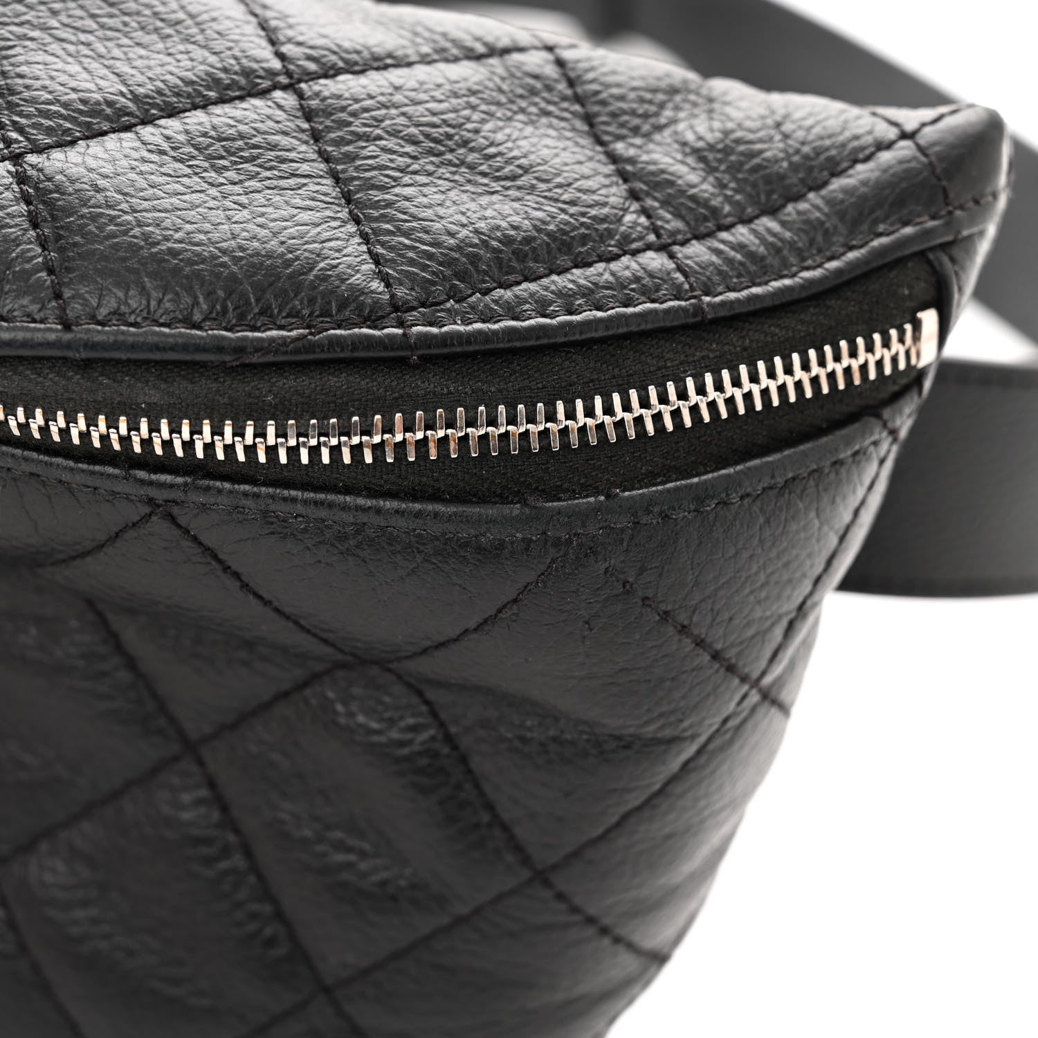 Chanel Grained Calfskin Quilted Waist Belt Bag Black 11 of 13