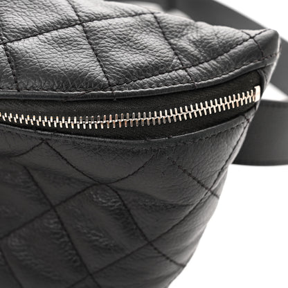 Chanel Grained Calfskin Quilted Waist Belt Bag Black 11 of 13