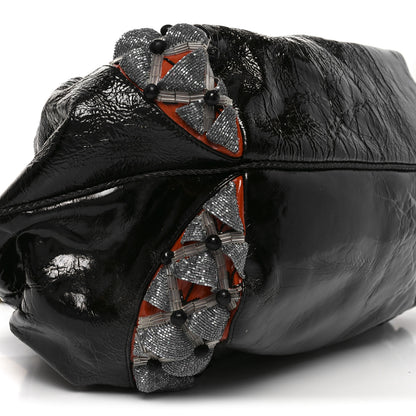 Fendi Crinkled Lambskin Embroidered Spy Black Multicolor 10 of 11