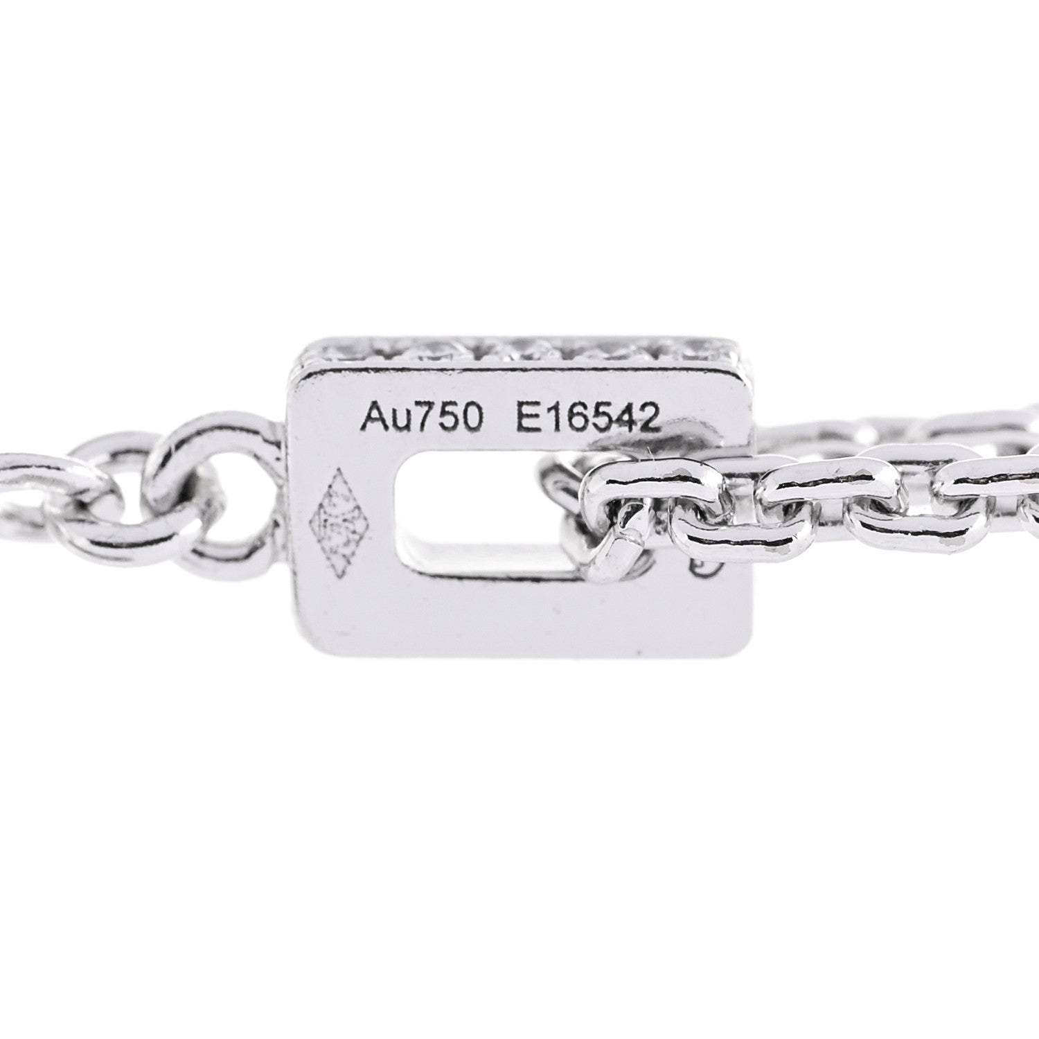 Louis Vuitton 18K White Gold Diamond LV Medium Pendant Necklace 6 of 7