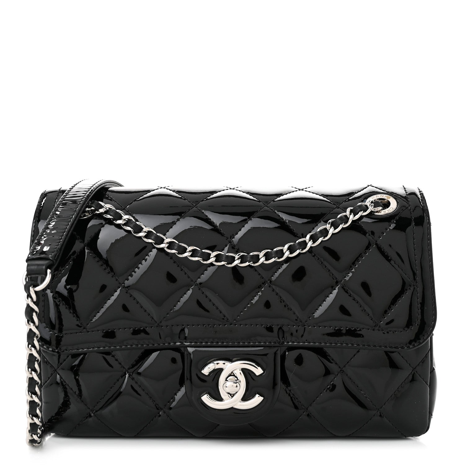 Chanel Patent Quilted Small Coco Shine Flap Black 1 of 11