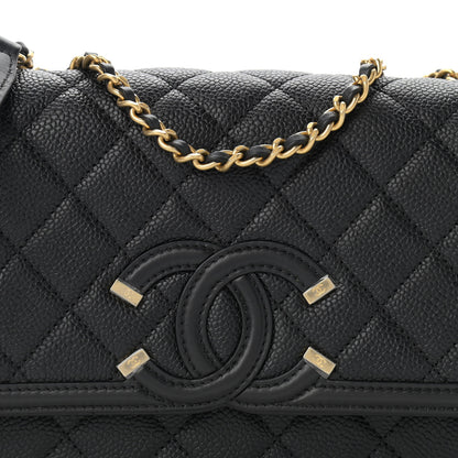Chanel Caviar Quilted Small CC Filigree Flap Black 8 of 11