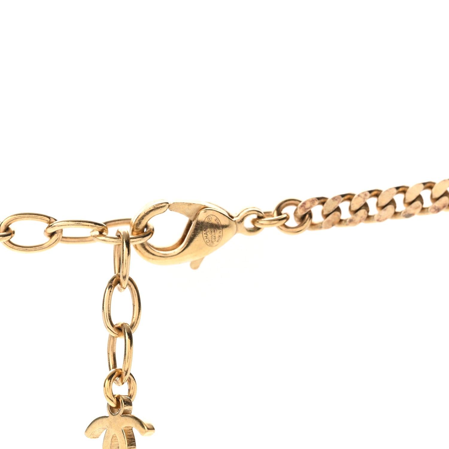 Chanel Metal Crystal CC Boy Pendant Long Necklace Gold 5 of 7