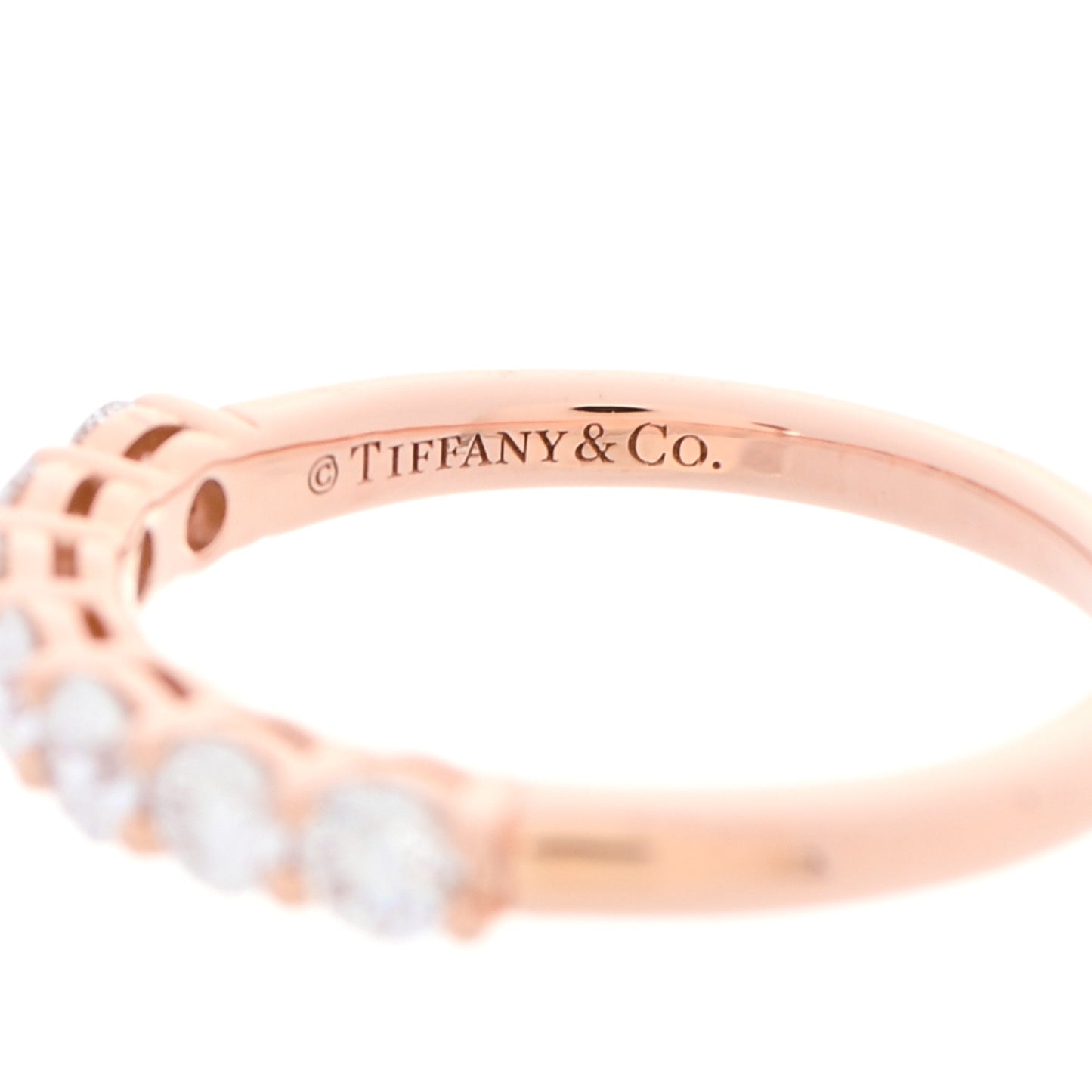 18K Rose Gold Diamond 3mm Half Circle Embrace Band Ring 50 5.5