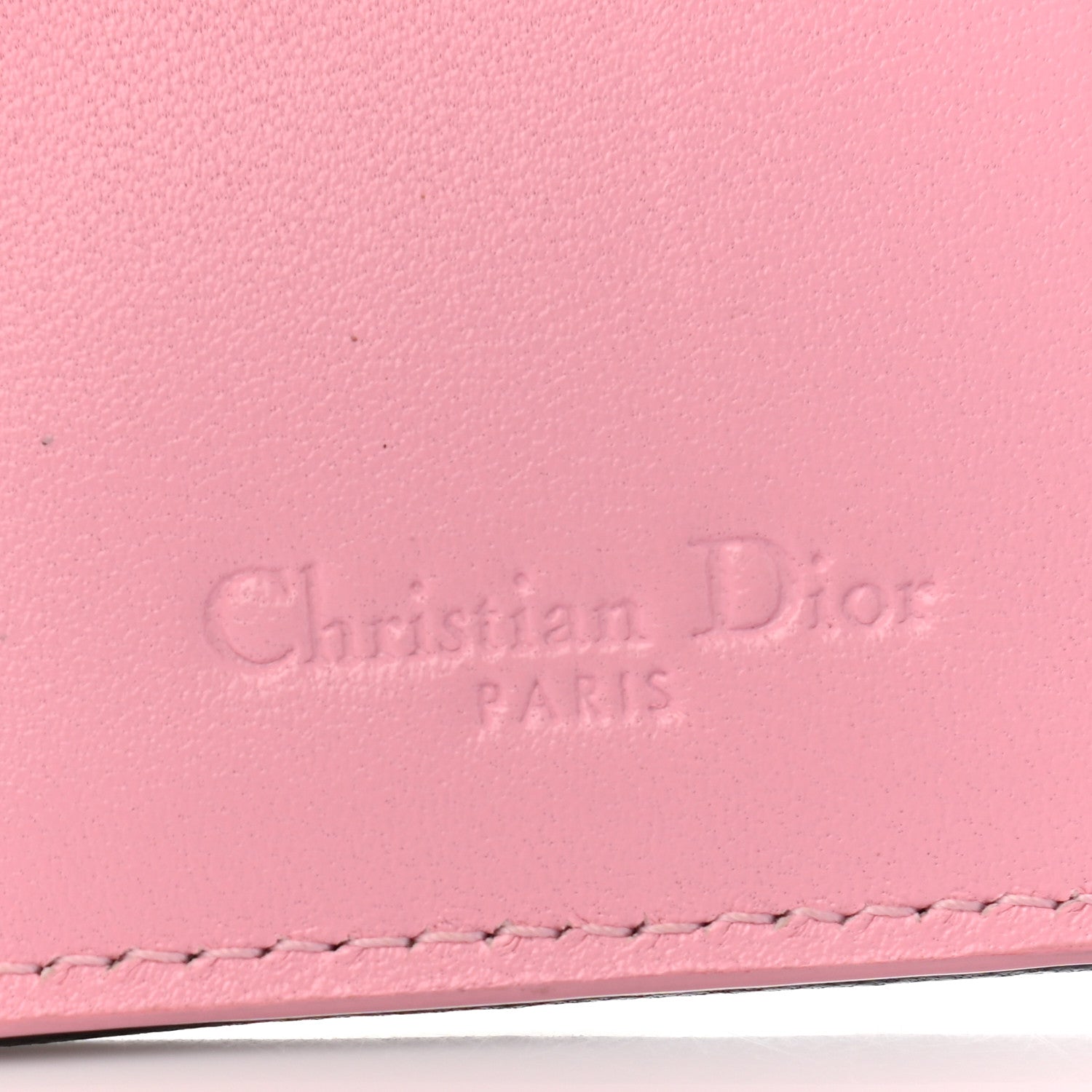 Christian Dior Lambskin Cannage Bi-Color Small Lady Dior Flap Card Holder Black Pink 6 of 9