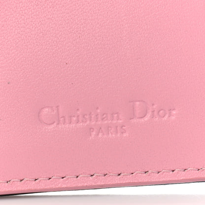 Christian Dior Lambskin Cannage Bi-Color Small Lady Dior Flap Card Holder Black Pink 6 of 9