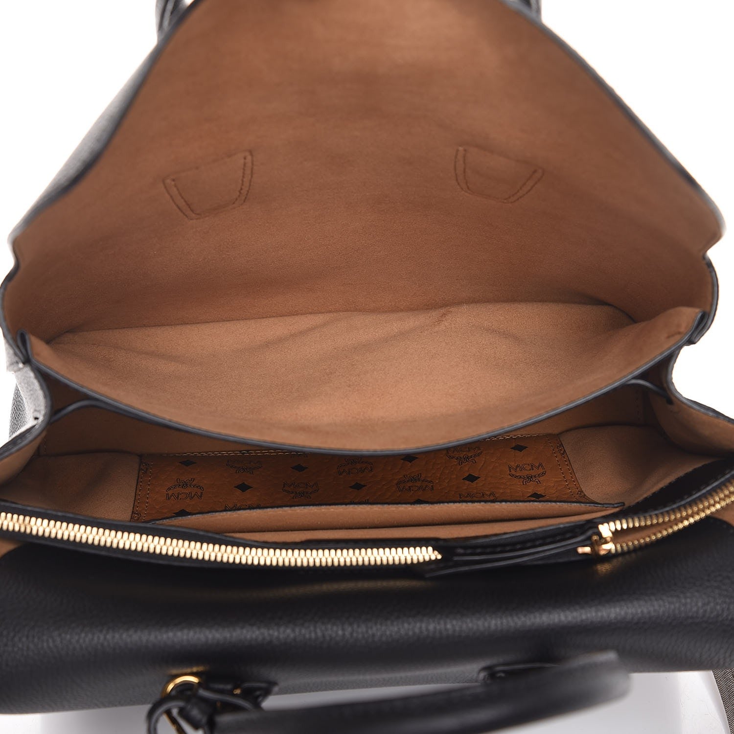 MCM Grained Calfskin Medium Milla Tote Black 5 of 8