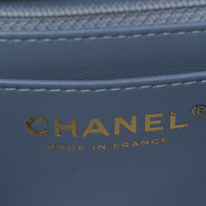Chanel Printed Denim Quilted Mini Rectangular Flap Light Blue 6 of 9