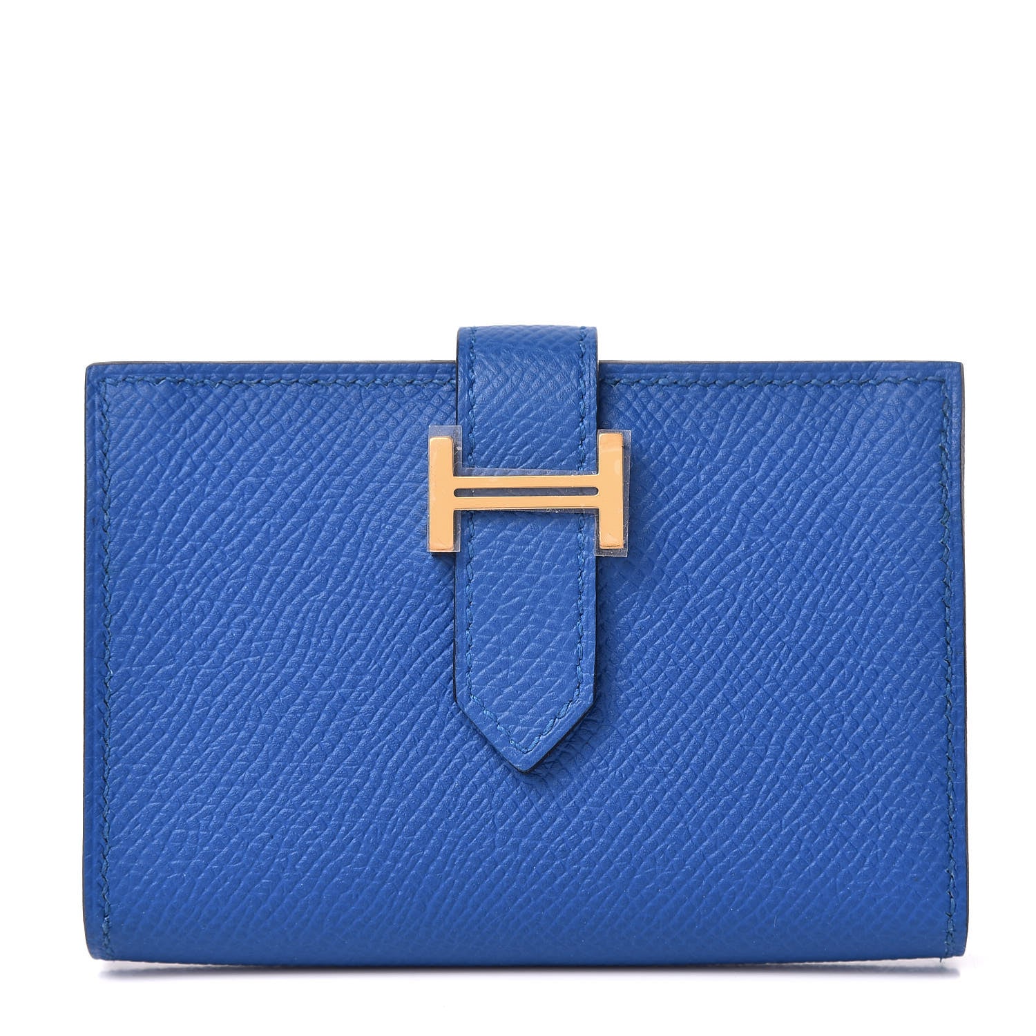 Hermes Epsom Bearn Card Holder Wallet Bleu Zellige 1 of 10