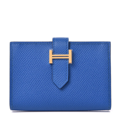 Hermes Epsom Bearn Card Holder Wallet Bleu Zellige 1 of 10