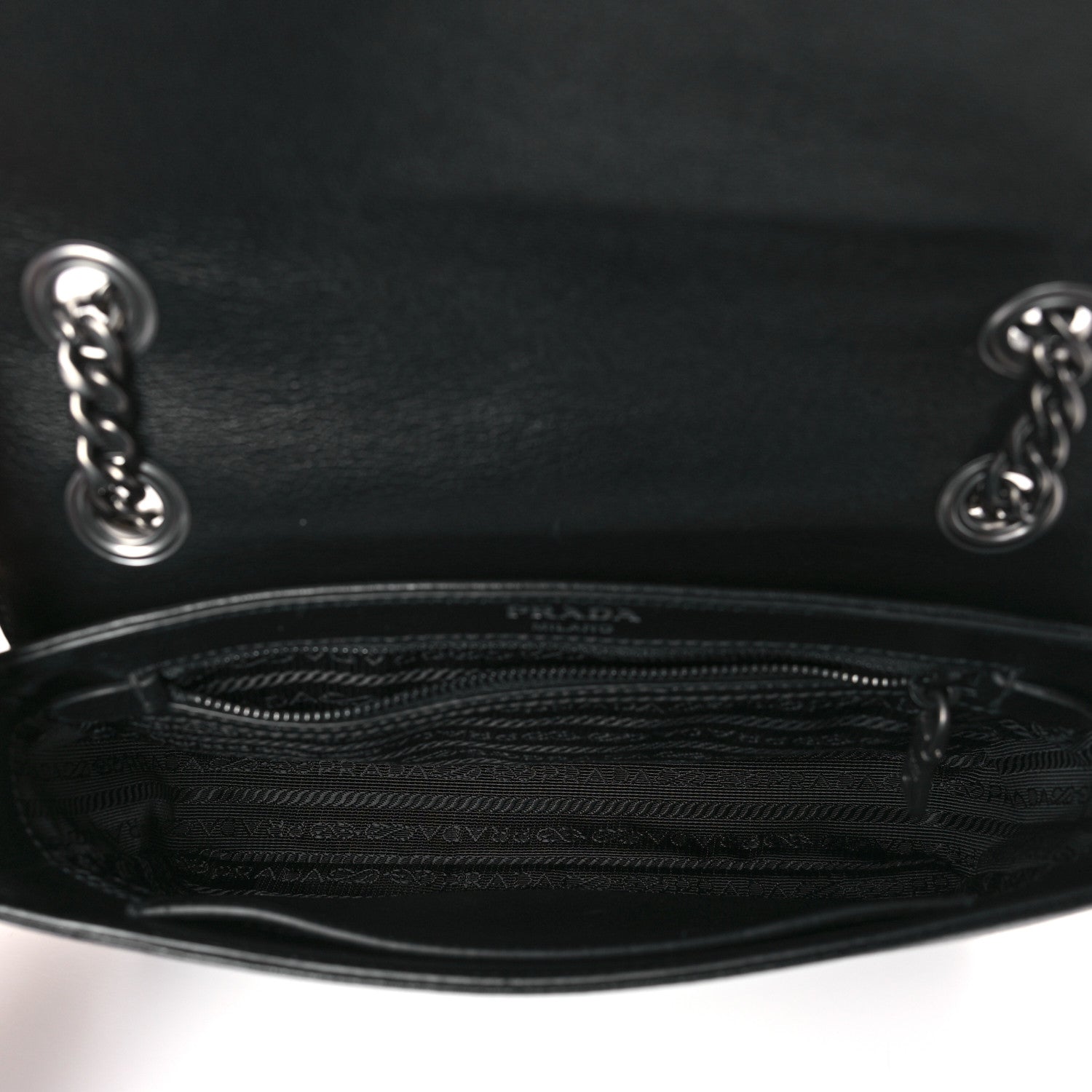 Prada Vitello Studded Crossbody White Black 5 of 8