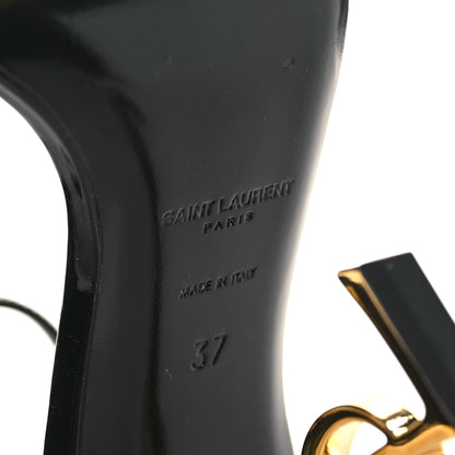Saint Laurent Patent Calfskin Opyum 110 Sandals 37 Black Gold 7 of 10