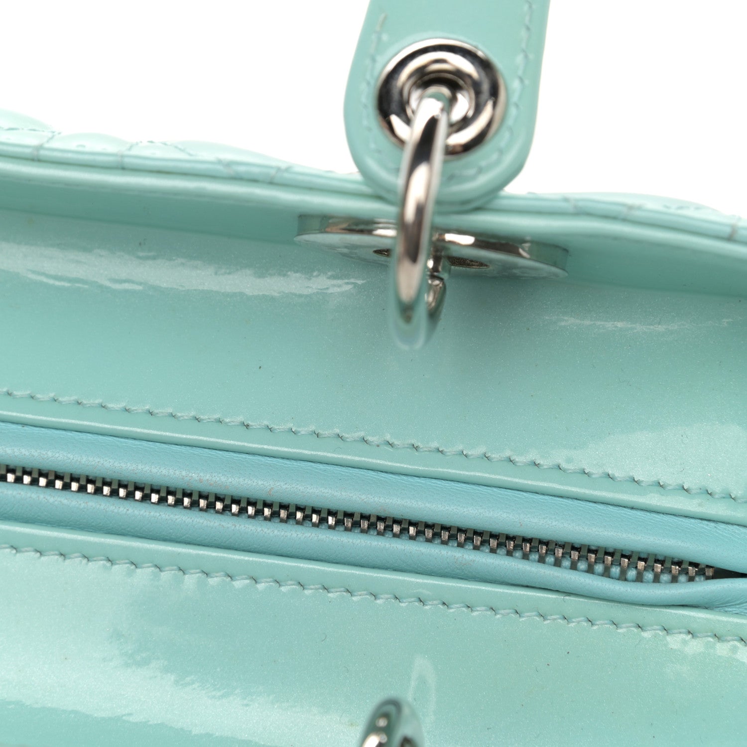 Christian Dior Patent Cannage Medium Lady Dior Light Blue 12 of 17