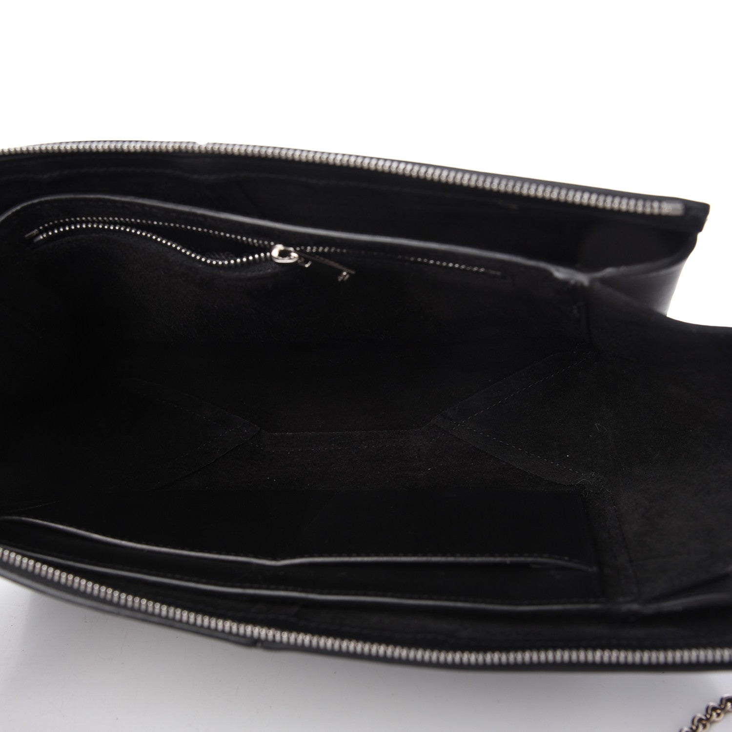 Celine Smooth Calfskin Tri-Fold Clutch on Chain Black 5 of 9