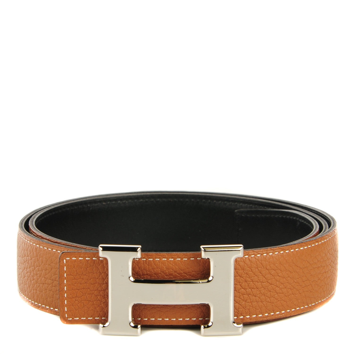 Hermes Box Togo 32mm H Belt 95 Black Gold 1 of 10