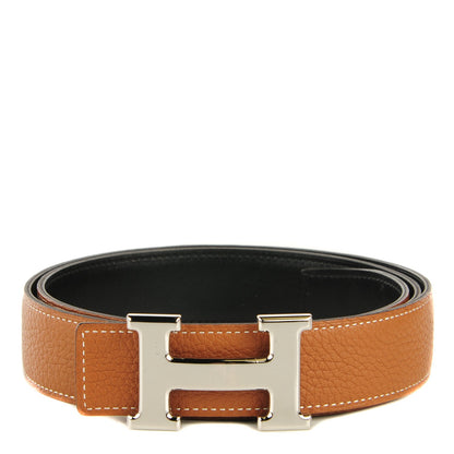 Hermes Box Togo 32mm H Belt 95 Black Gold 1 of 10