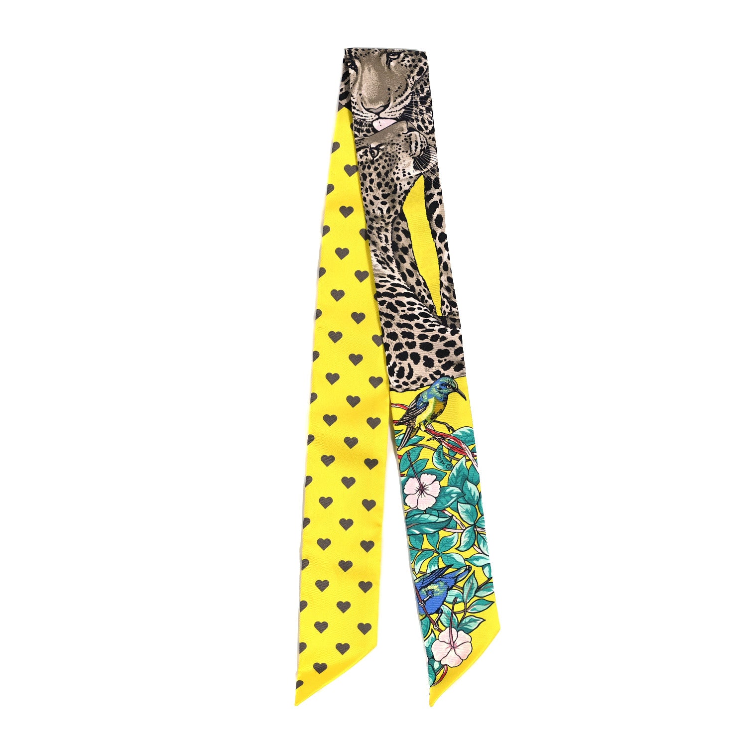 Hermes Silk Jungle Love Love Twilly Jaune Vif Canard 2 of 4
