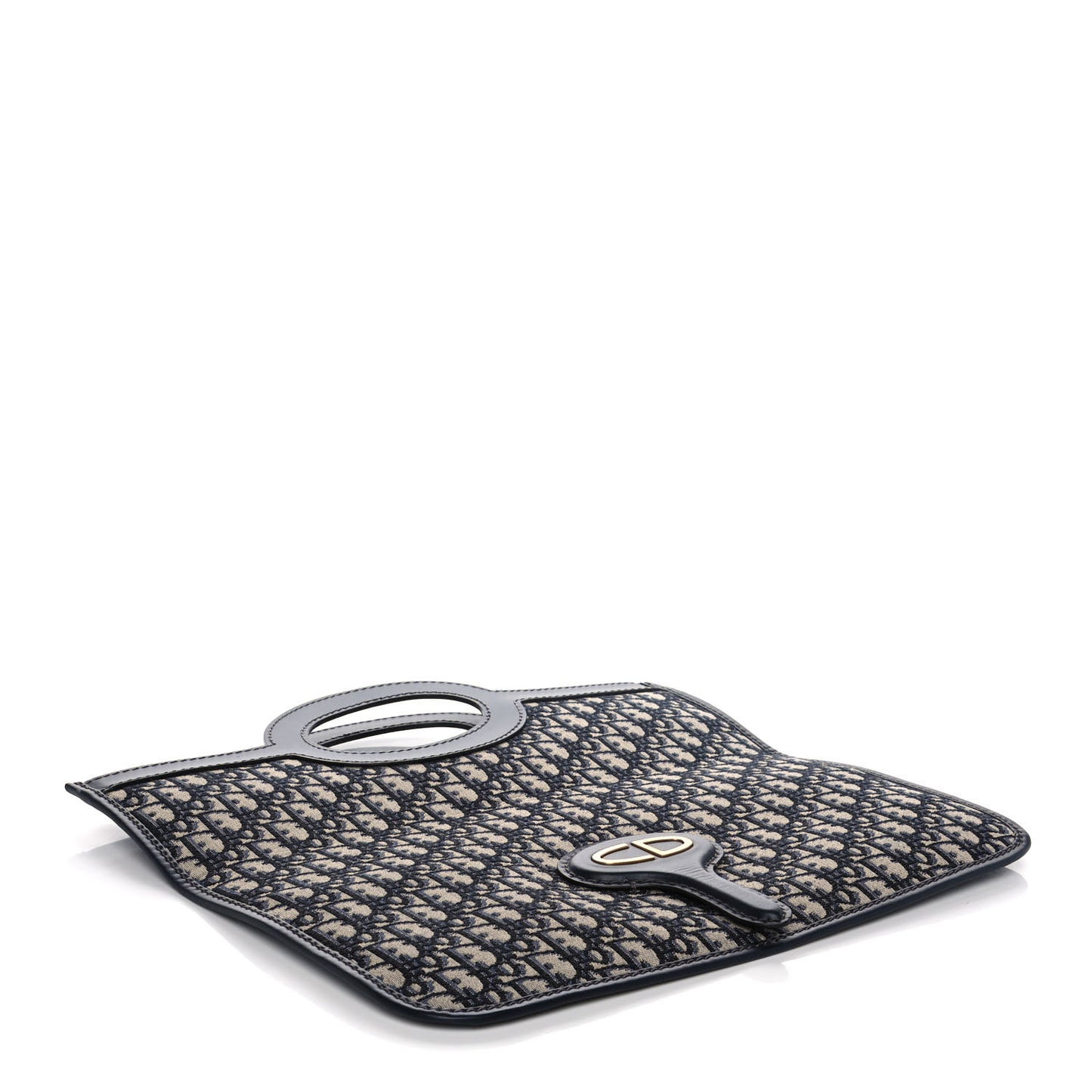 Oblique Fold Over Clutch Blue