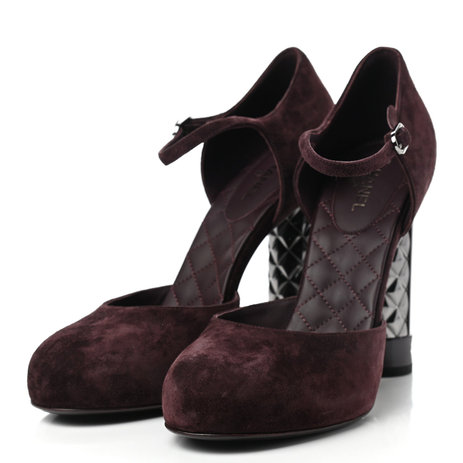 Chanel Suede Calfskin Pumps 40 Dark Purple 3 of 14