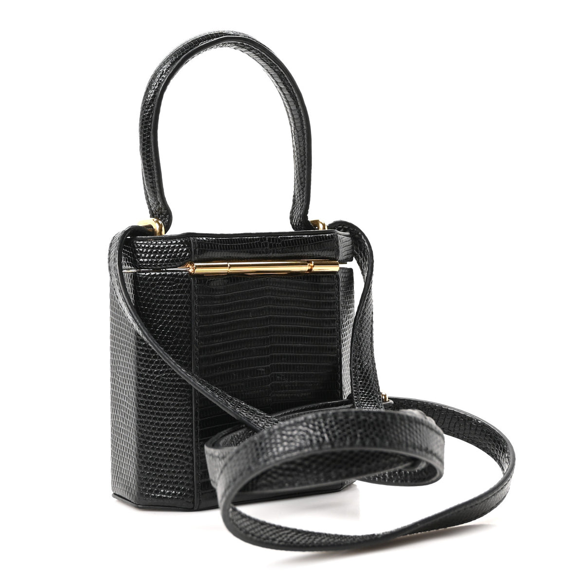 Celine Lizard  Triomphe Mini Vanity Case Black 3 of 8