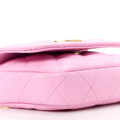 Chanel Caviar Quilted Sweetheart Clutch With Chain Pink 10 of 12