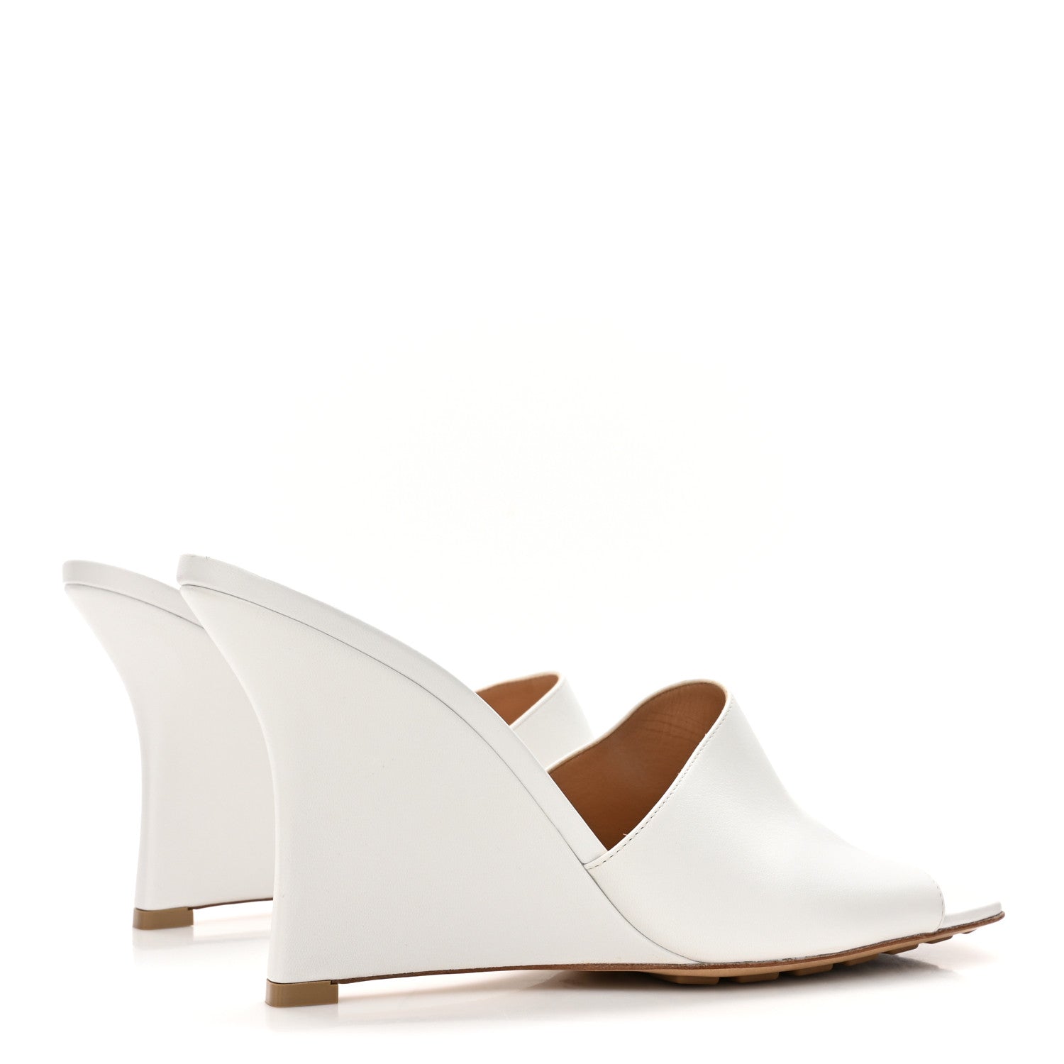 Bottega Veneta Lambskin Stretch Wedge 90mm Sandals 39.5 Optic White 4 of 11