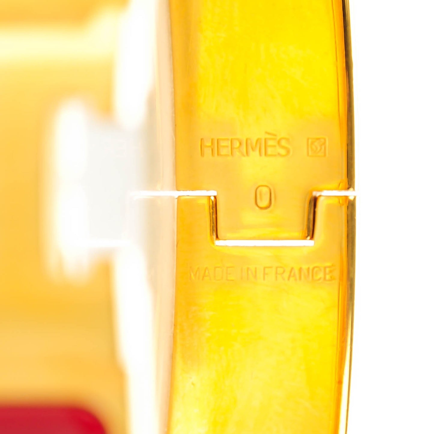 Enamel Clic Clac H Narrow Bracelet GM China Red