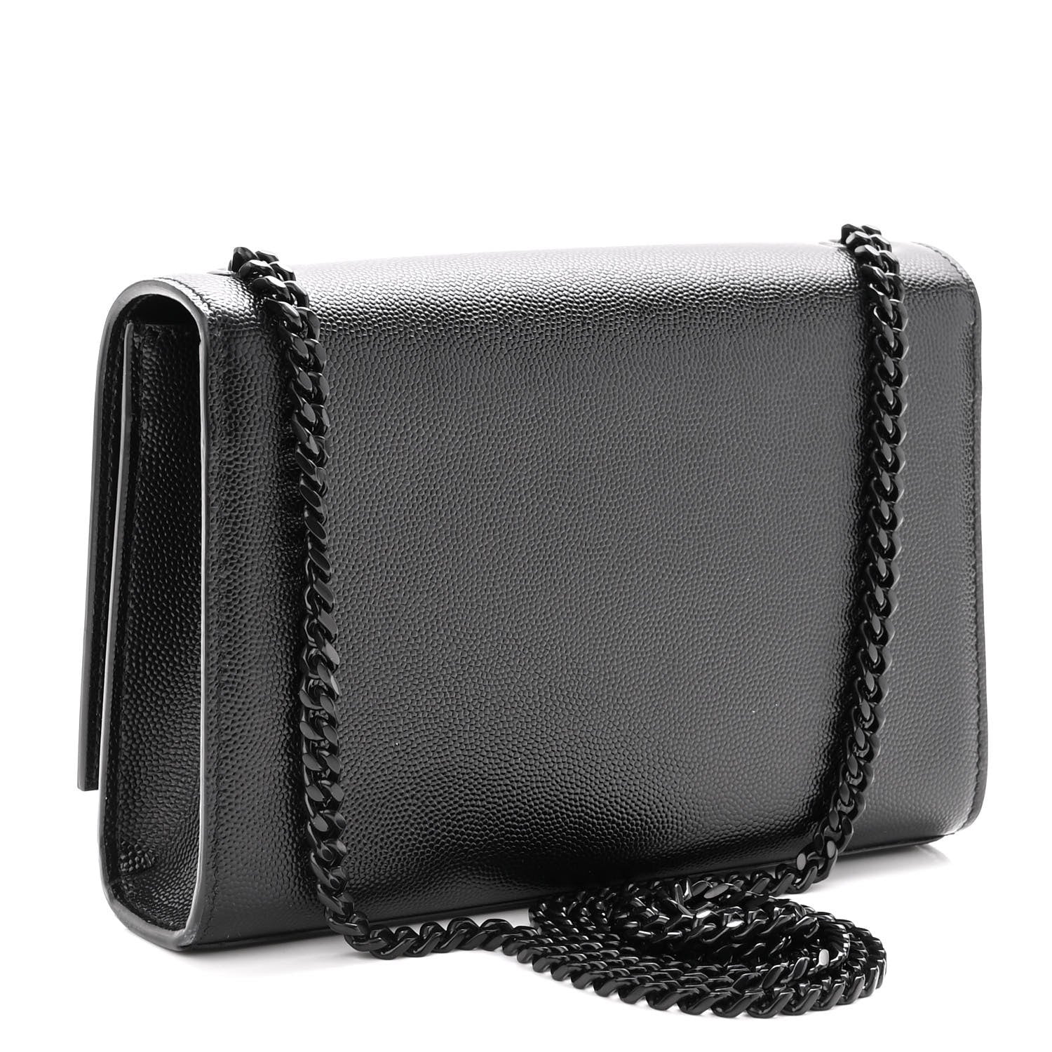 Saint Laurent Grain De Poudre Small Monogram Kate Satchel Black 2 of 8