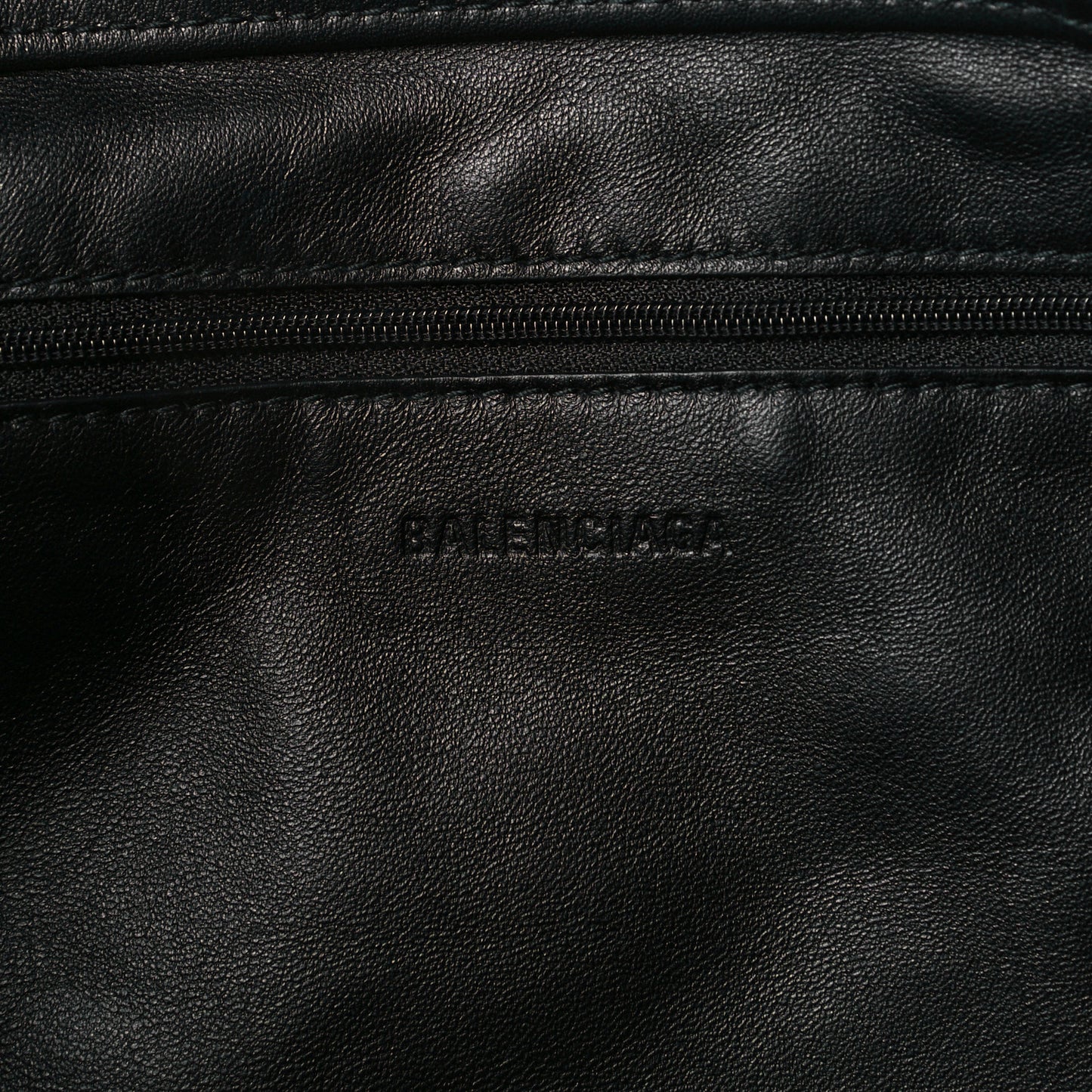Calfskin Printed Logo Small Market Shopper Tote Black