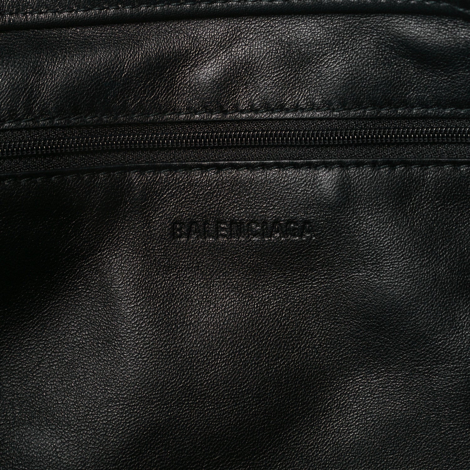 Balenciaga Calfskin Printed Logo Small Market Shopper Tote Black 6 of 7