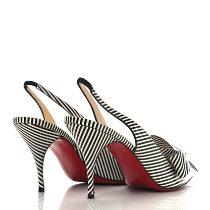 Christian Louboutin Patent Stripes Clare Nodo 80 Pumps 40 Jeans White 5 of 8