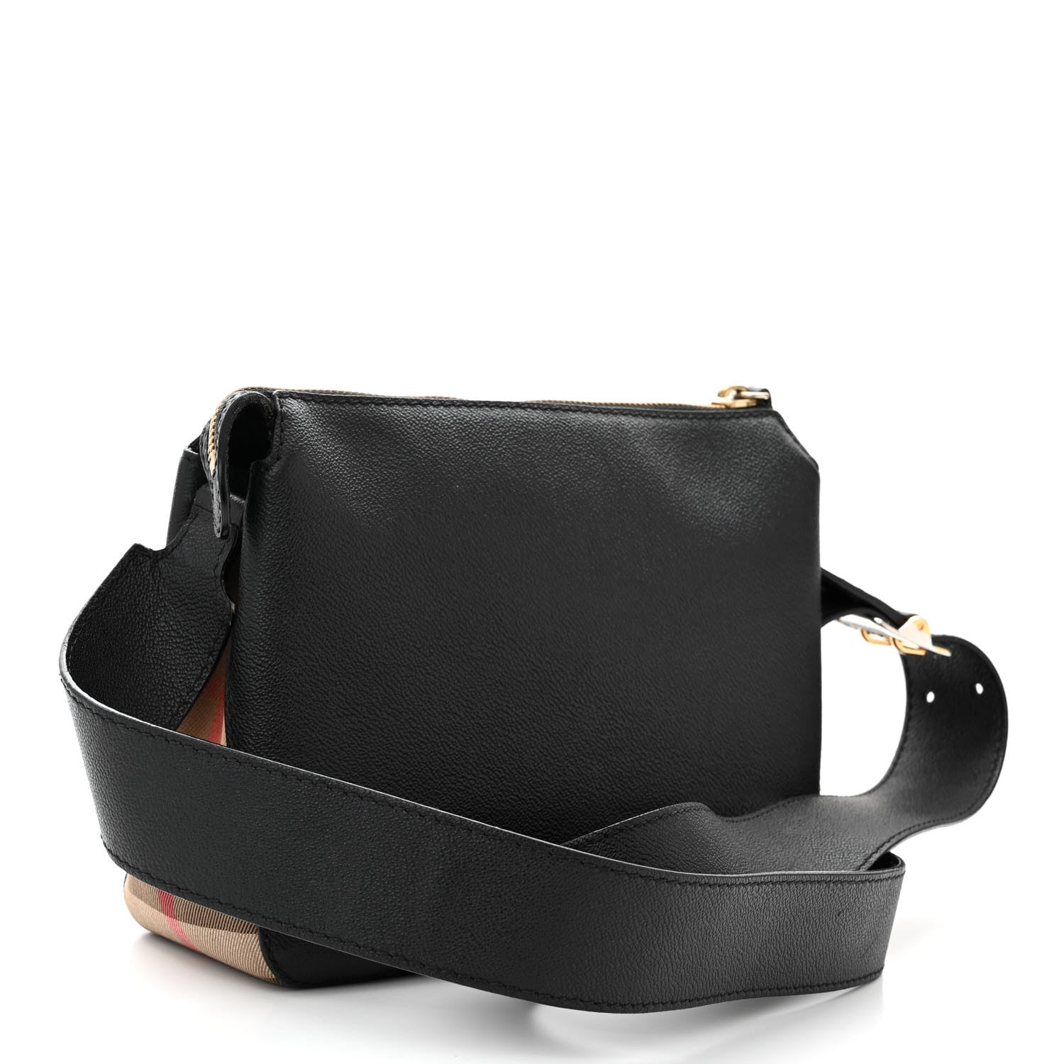 Burberry Soft Grain Calfskin House Check Small Helmsley Crossbody Black 3 of 13
