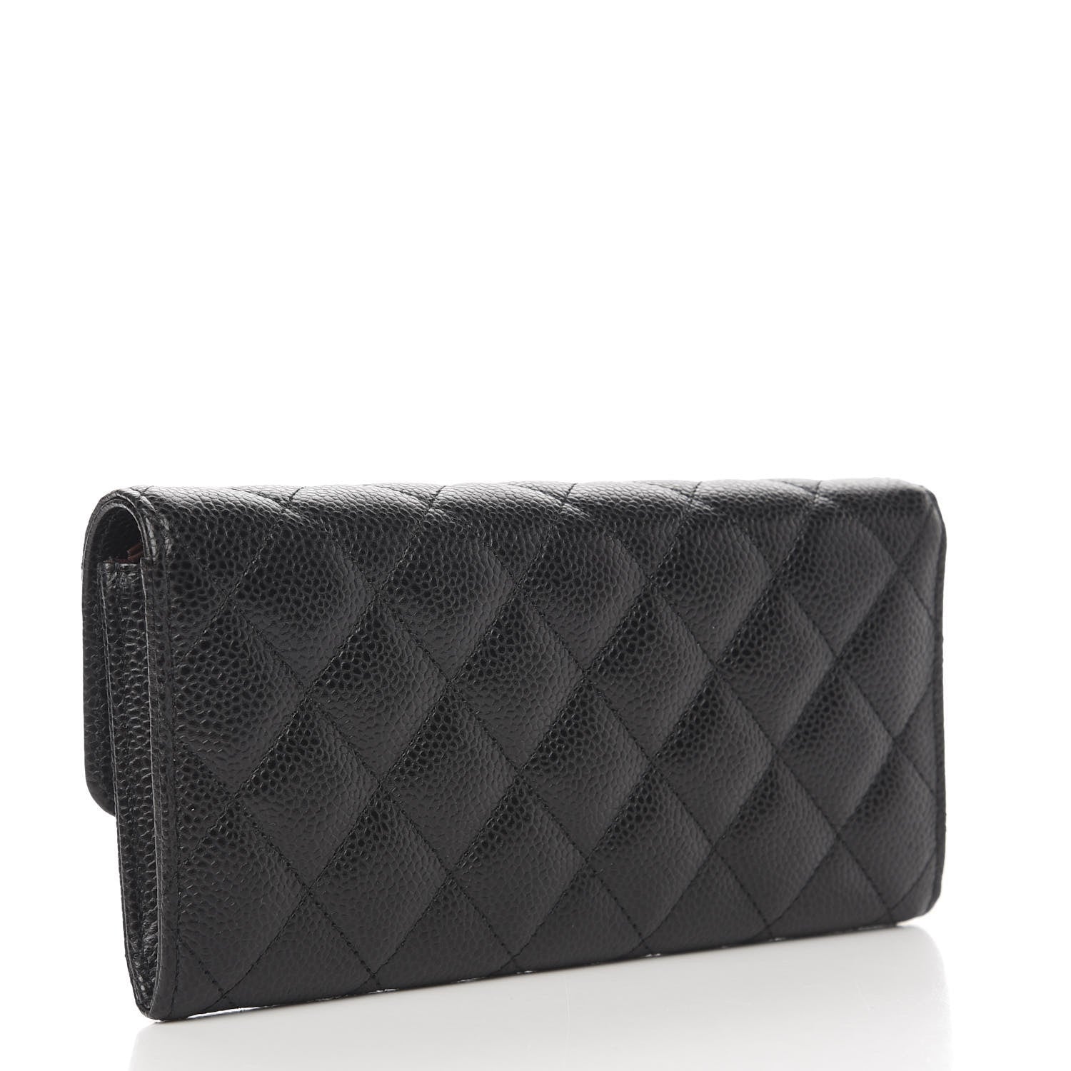 Chanel Caviar Quilted Large Flap Gusset Wallet Black 2 of 9