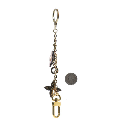 Louis Vuitton Brass Monogram Blooming Flowers Bag Charm Key Holder Rose Ballerine 2 of 3