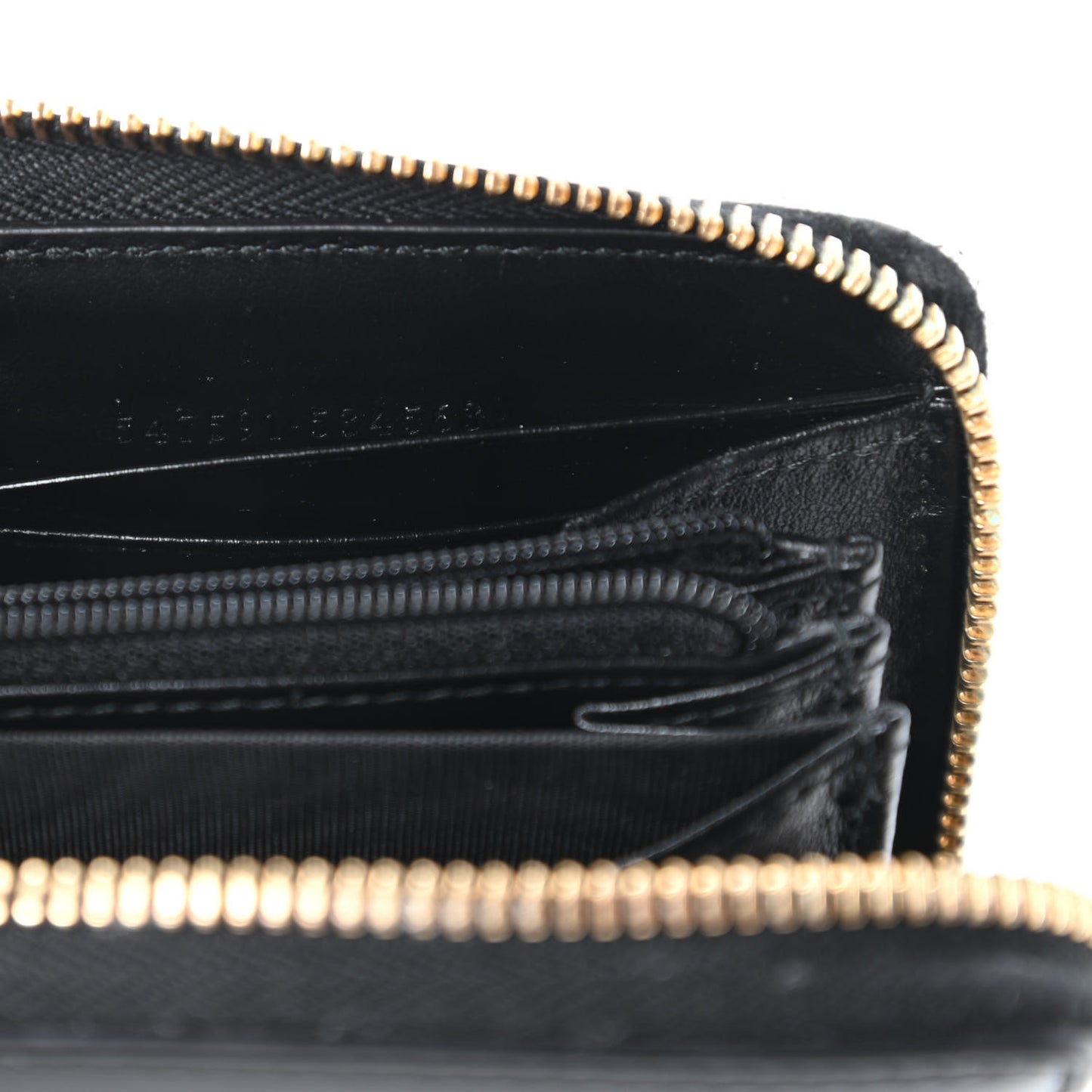 Smooth Calfskin Zip Around Wallet Black