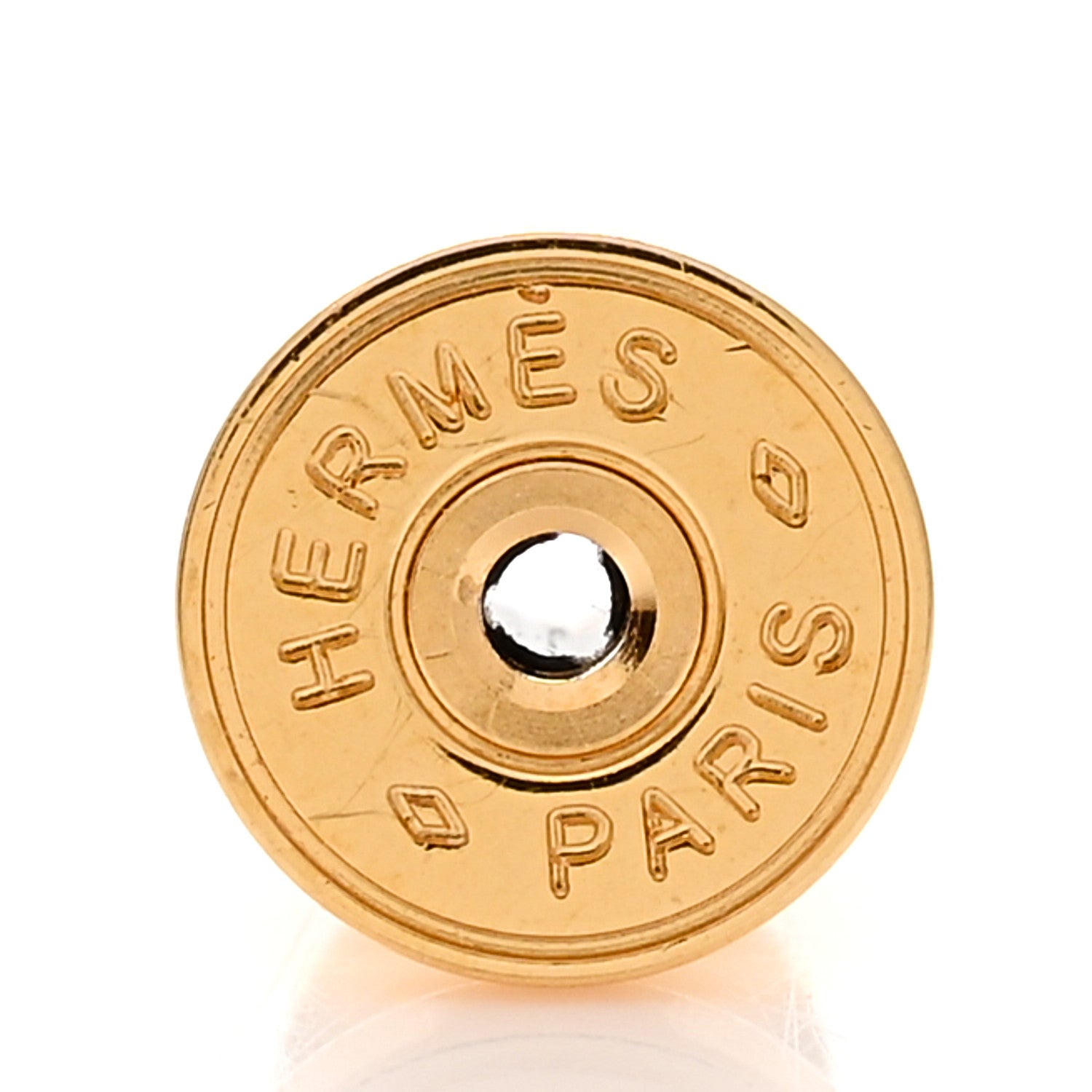 Hermes Gold Lacquered Mini Pop H Earrings Marron Glace 5 of 5