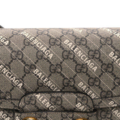 Gucci X BALENCIAGA GG Supreme Monogram Logo Print Horsebit 1955 Shoulder Bag Beige Ebony 8 of 10