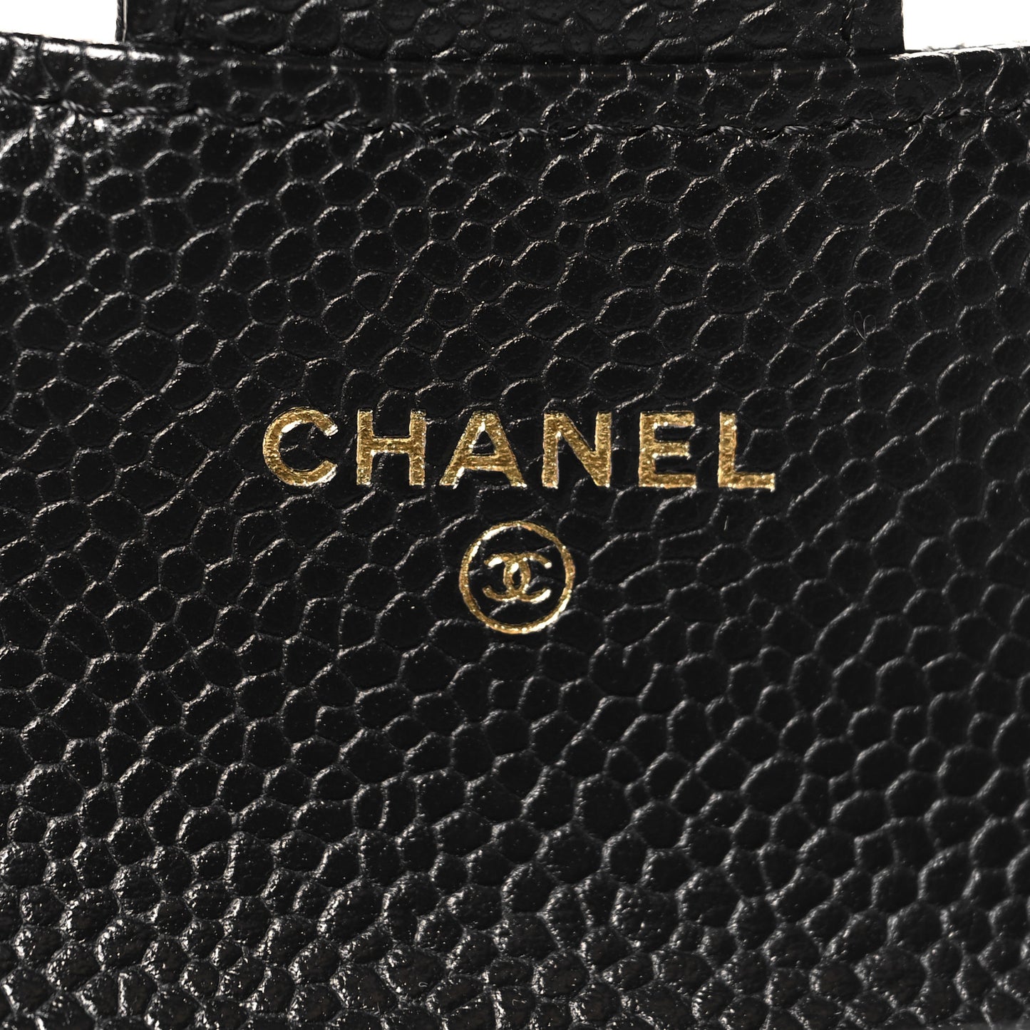 Caviar Quilted Flap Card Holder Wallet Black