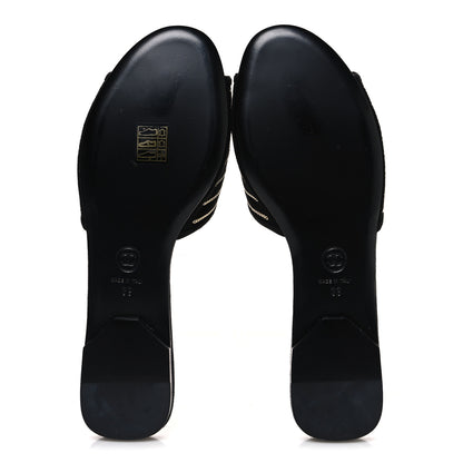 Chanel Suede Chain Flat Mule Sandals 39 Black 7 of 12