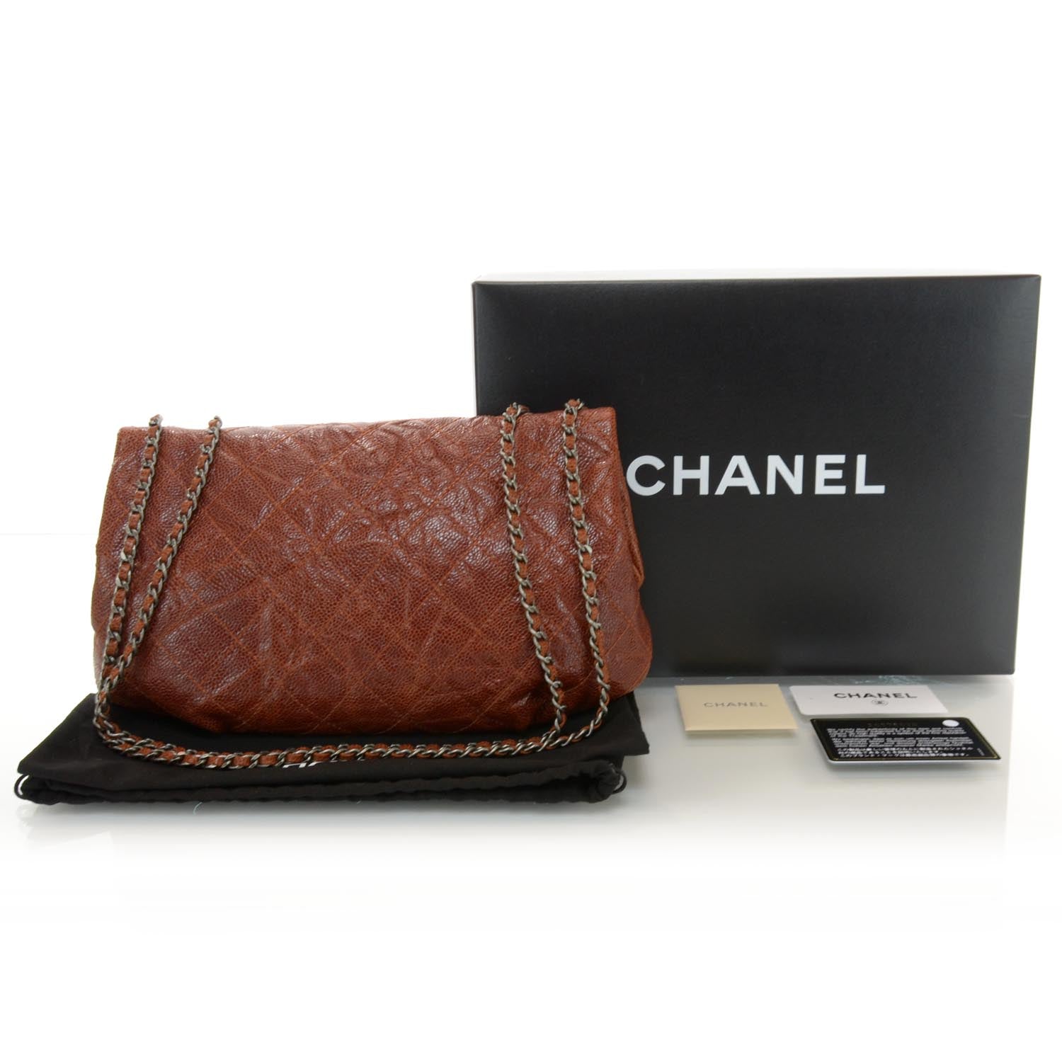 Chanel Caviar Quilted Small Elastic Flap Brown 3 of 10