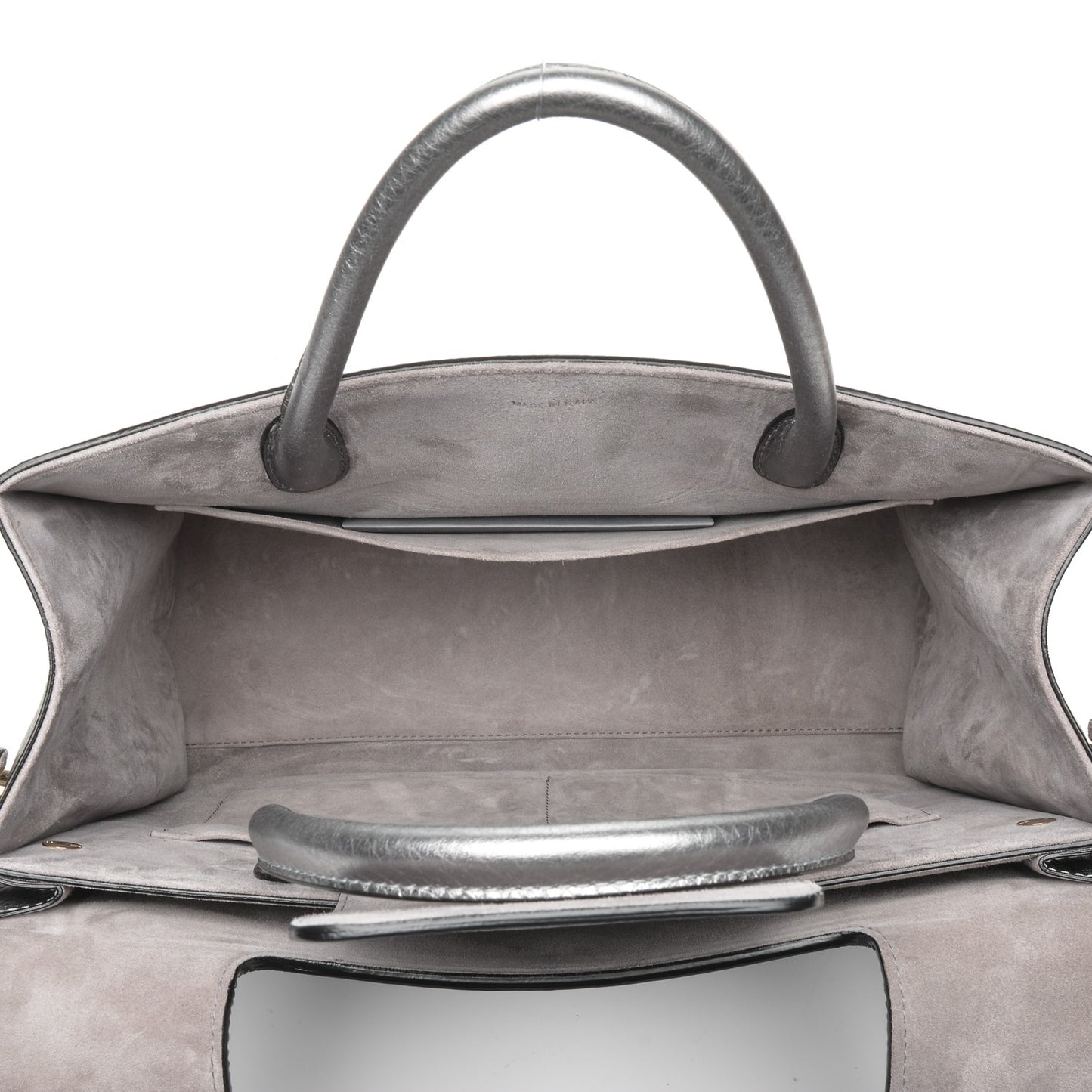 Metallic Grained Calfskin Medium Diorever Flap Silver