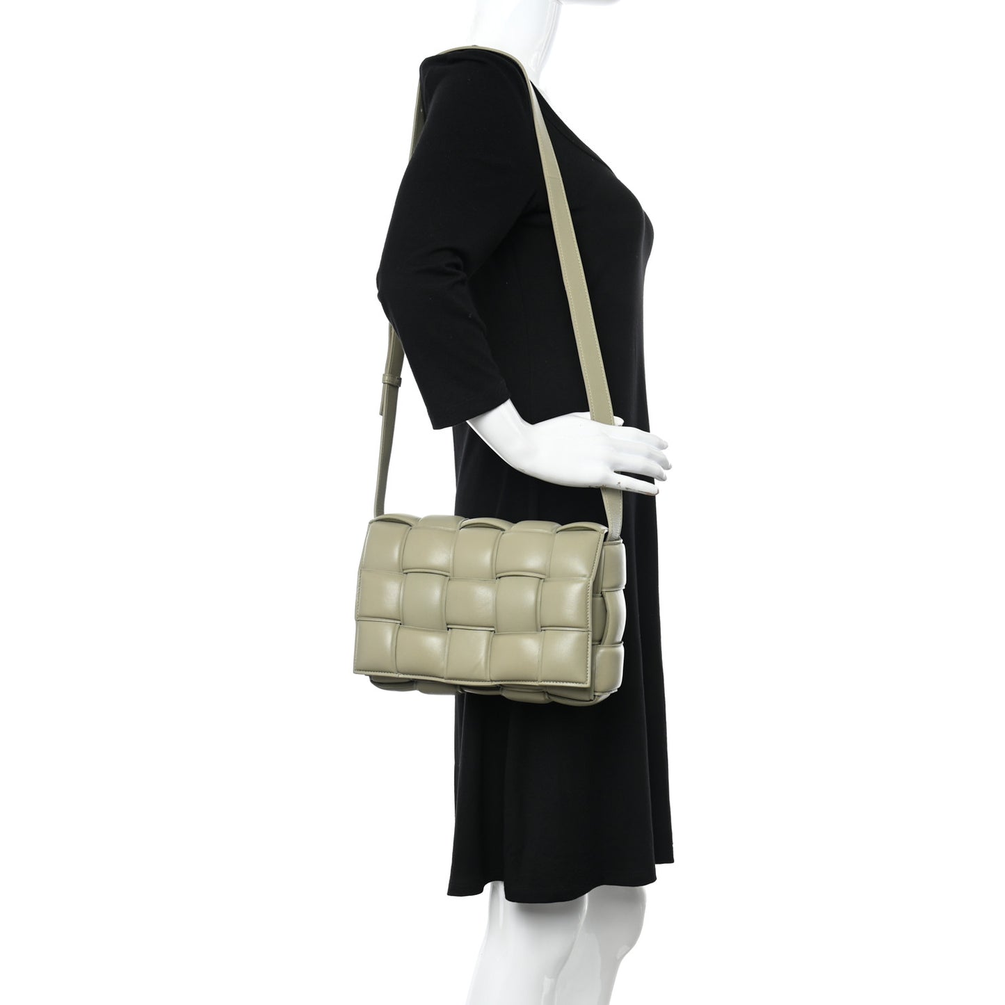 Nappa Maxi Intreccio Padded Cassette Crossbody Bag Travertine