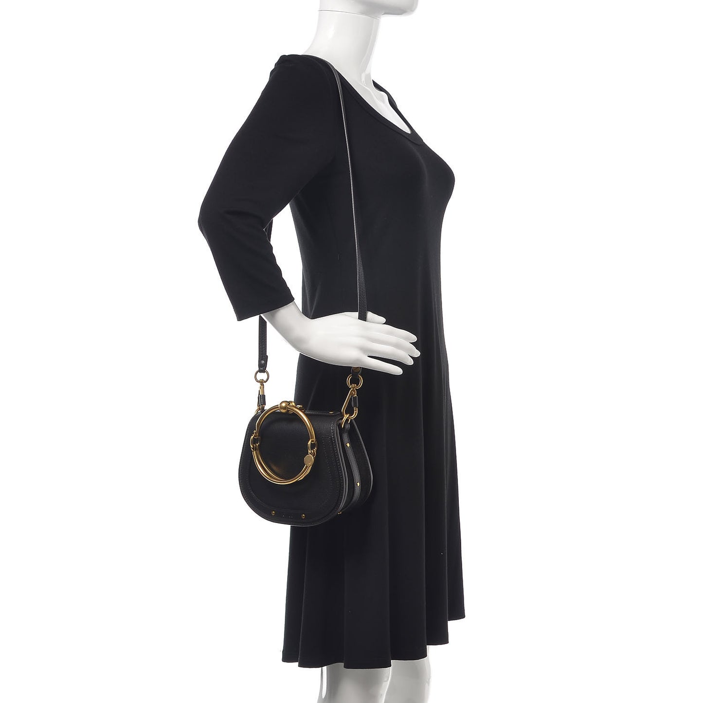 Calfskin Small Nile Bracelet Bag Black