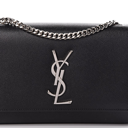Saint Laurent Grain De Poudre Small Monogram Kate Satchel Black 8 of 10
