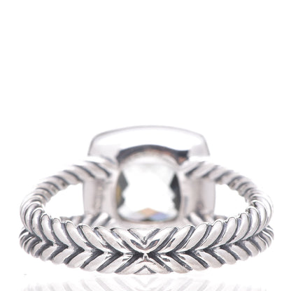 David Yurman Sterling Silver Diamond Prasiolite 7mm Petite Albion Ring 53 6 4 of 5