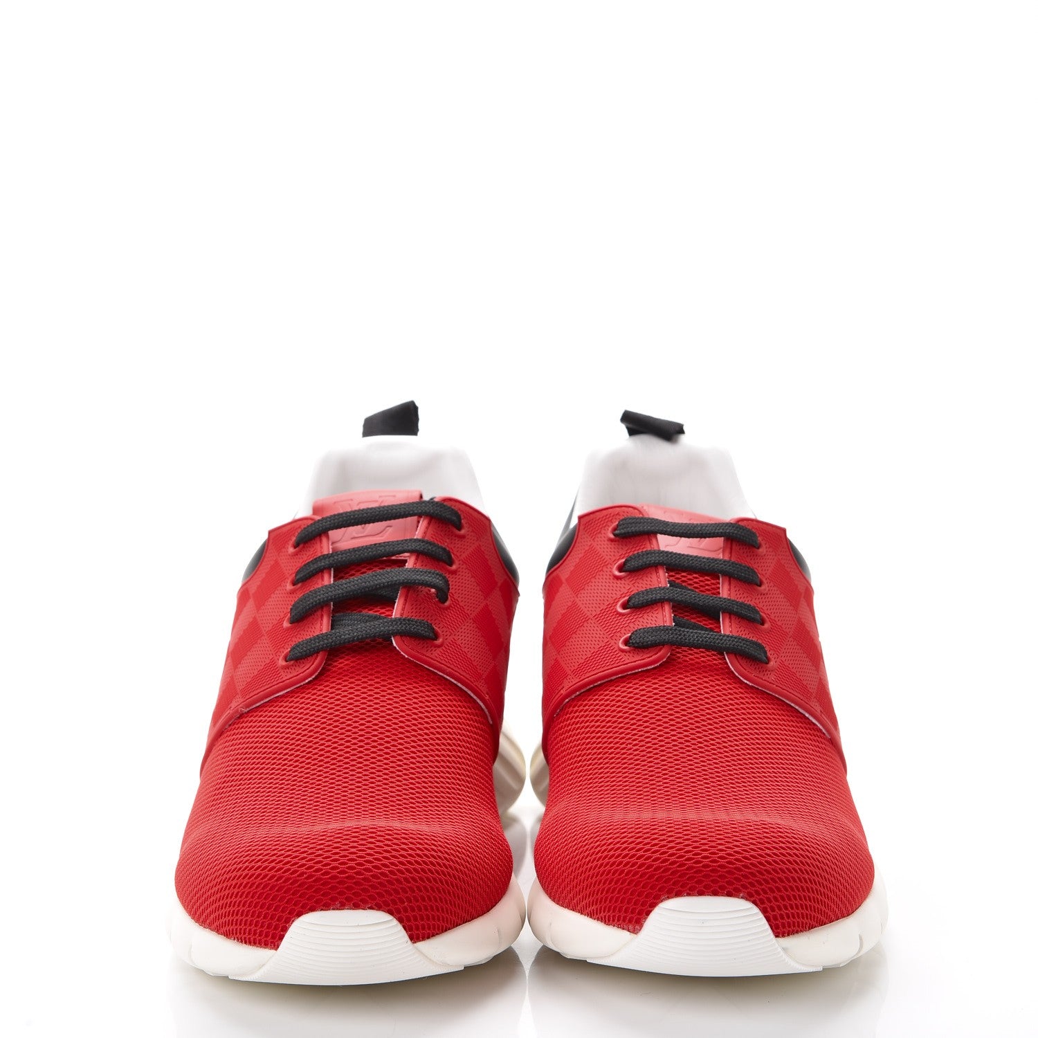 Louis Vuitton Rubber Mesh Suede Damier Fastlane Low Sneakers 9.5 Rouge 2 of 9