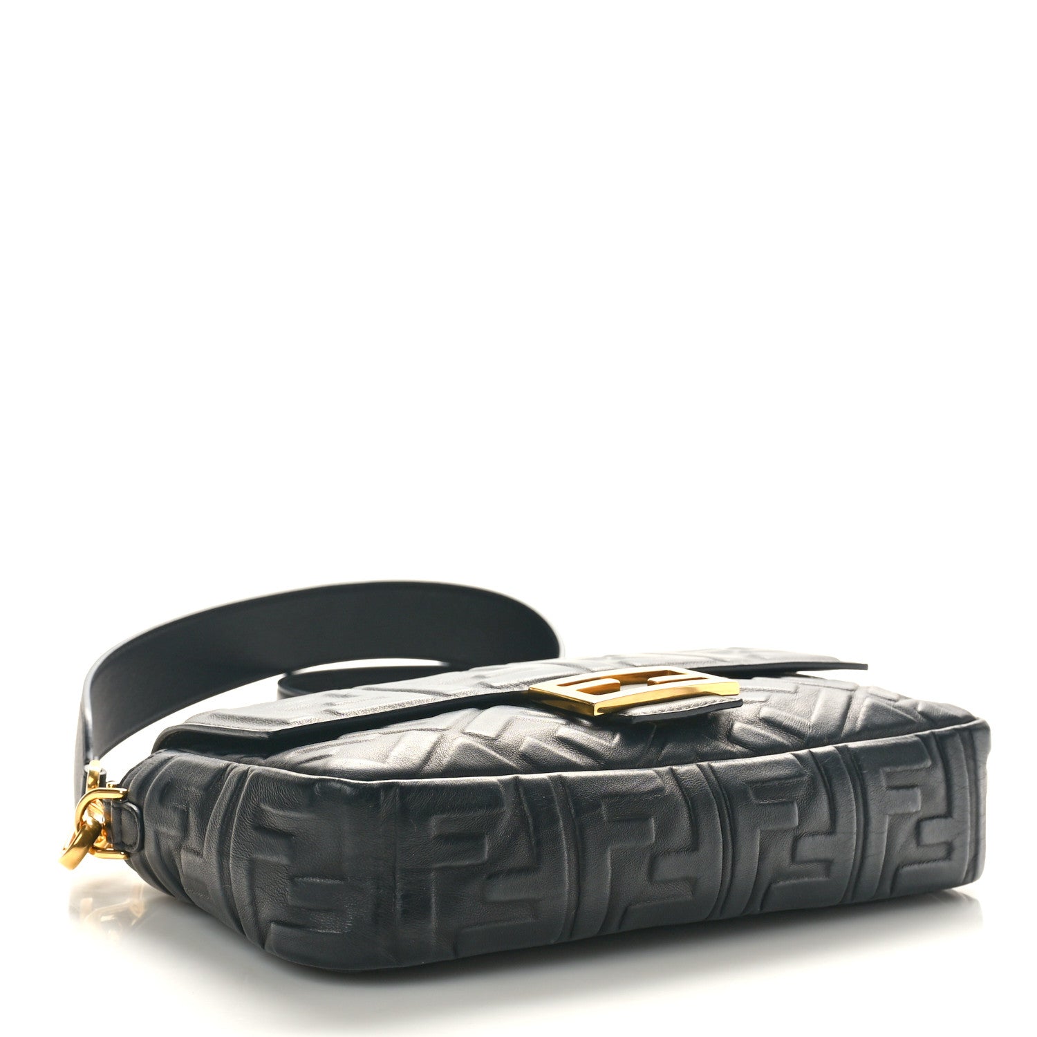 Fendi Nappa FF 1974 Embossed Baguette Black 4 of 10
