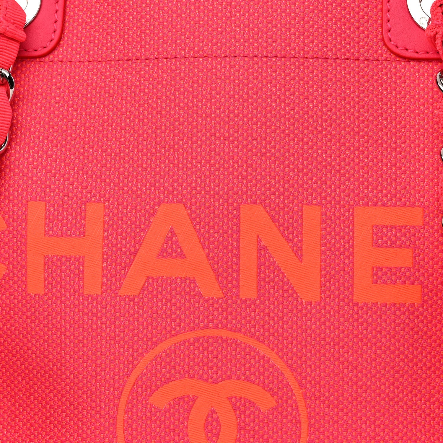 Chanel Mixed Fibers Calfskin Medium Deauville Tote Pink Orange 9 of 11