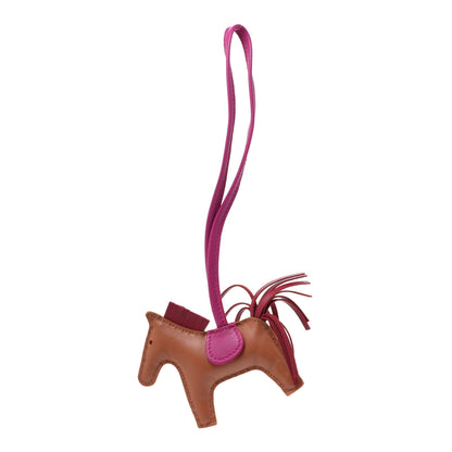 Hermes Milo Lambskin Grigri Rodeo Horse Bag Charm PM Sesame Grenat Rose Poupre 1 of 4