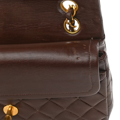 Chanel Lambskin Quilted Small Double Flap Dark Brown 12 of 17
